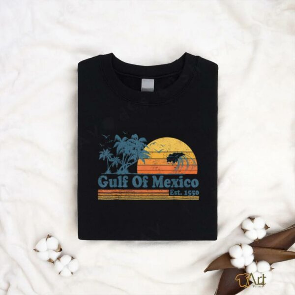 Vintage Gulf of Mexico Est 1550 Retro Beach Sunset T Shirt