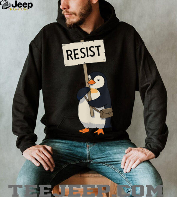 Vintage Protest Penguin Resist Penguin Activism Graphic T Shirt