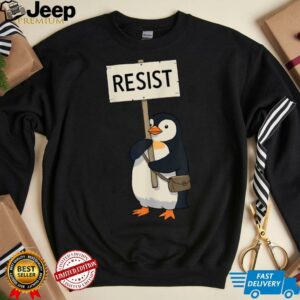 Vintage Protest Penguin Resist Penguin Activism Graphic T Shirt3