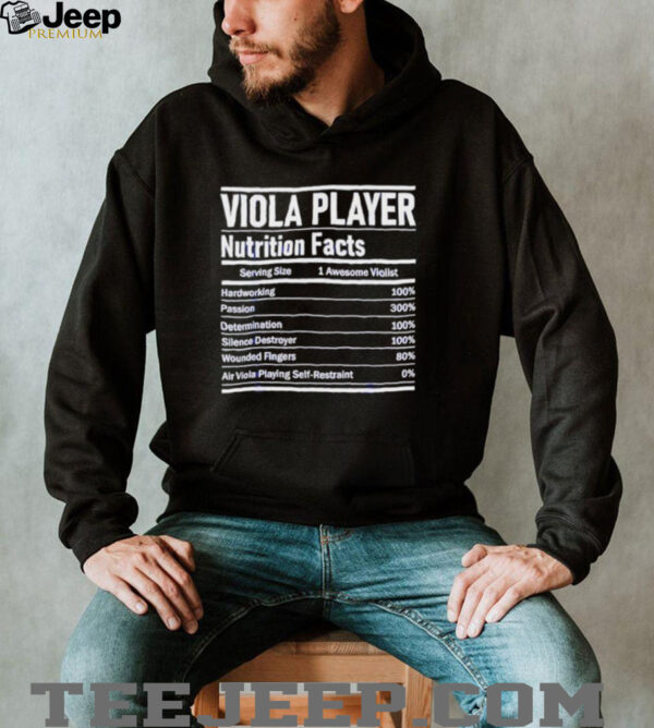 Viola player nutrition facts shirt