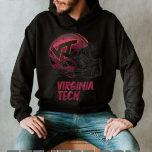 Virginia Tech Hokies Youth Heather Dripping Football Helmet T Shirt1