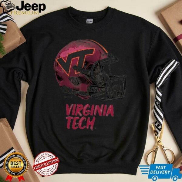 Virginia Tech Hokies Youth Heather Dripping Football Helmet T Shirt