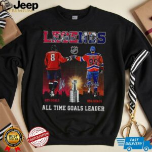 Wayne Gretzky 894 and Alex Ovechkin 895 legends all time goals leader signature shirt