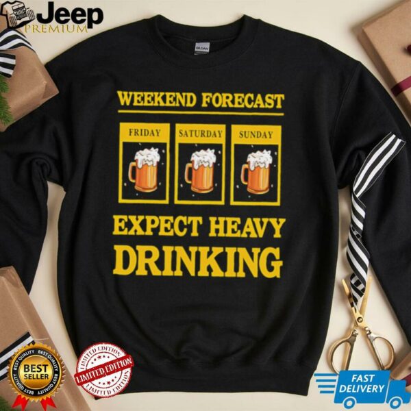 Weekend Beer Forecast Friday Saturday Sunday Expect Heavy Drinking shirt
