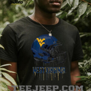 West Virginia Mountaineers Youth Heather Dripping Football T Shirt3