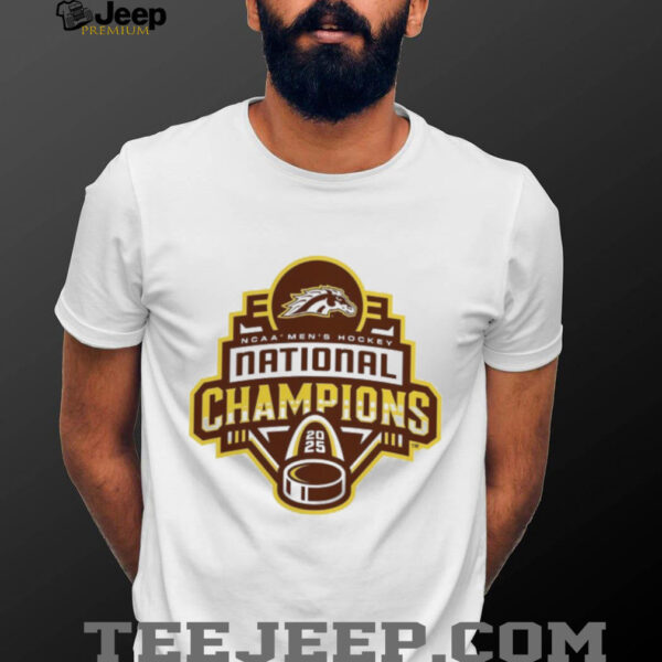Western Michigan Broncos 2025 NCAA Frozen Four Men’s Ice Hockey National Champions Logo T Shirts
