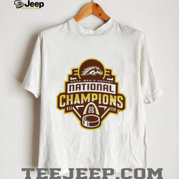 Western Michigan Broncos 2025 NCAA Frozen Four Men’s Ice Hockey National Champions Logo T Shirts
