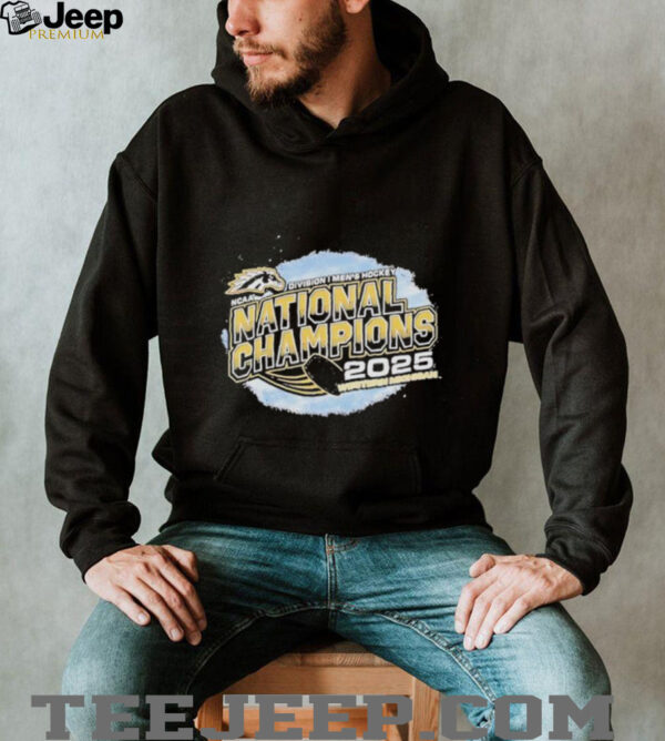 Western Michigan Broncos 2025 NCAA National Mens Hockey Champions Players Logo T shirt