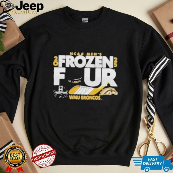 Western Michigan Broncos Frozen Four 2025 NCAA Men’s Hockey Champions St Louis T shirts
