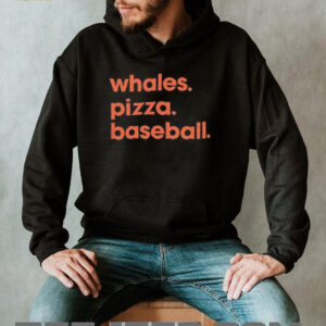 Whales pizza baseball shirt