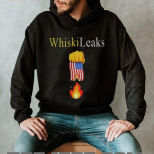 Whiskileaks fist USA flag fire shirt0
