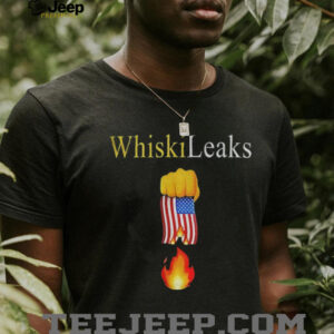 Whiskileaks fist USA flag fire shirt3
