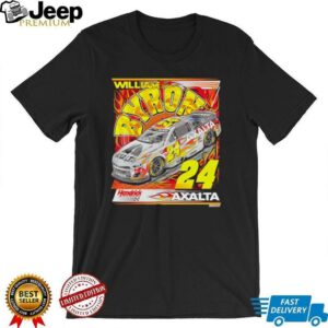 William Byron Hendrick Motorsports Team Collection Fanaticity Axalta Darlington Throwback Car shirt3