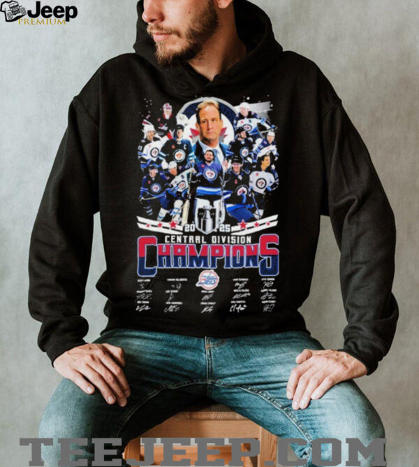 Winnipeg Jets Central Division Champions 2025 Signatures T shirts