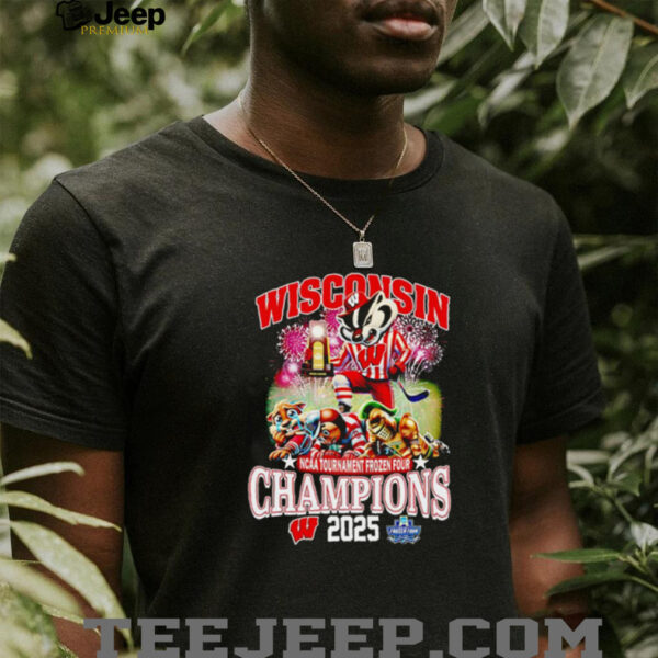Wisconsin Badgers NCAA Tournament Frozen Four Champions 2025 mascot shirt