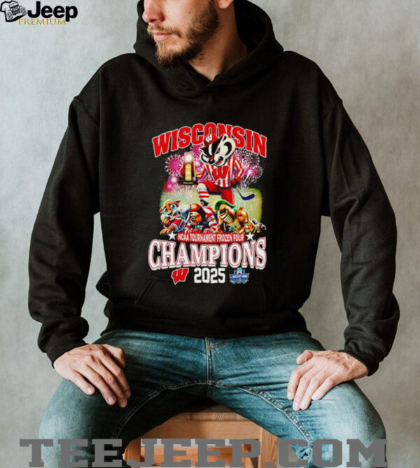 Wisconsin Badgers NCAA Tournament Frozen Four Champions 2025 mascot shirt