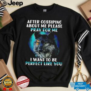 Wolf after gossiping about me please pray for me I want to be perfect like you shirt0