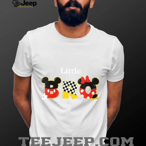 Womens Disney Mickey & Minnie _Little Bro_ Family Trip Vacation Shirt