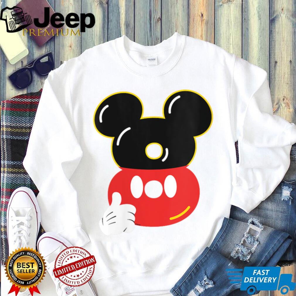 Close-up of Womens Disney Mickey Numbers 8 Birthday Shirt print
