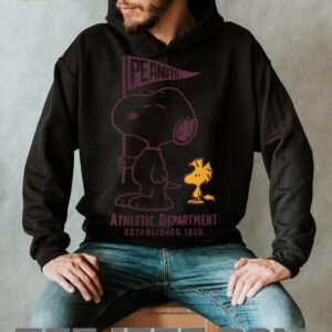 Womens Snoopy and Woodstock Varsity Athletic Department Shirt