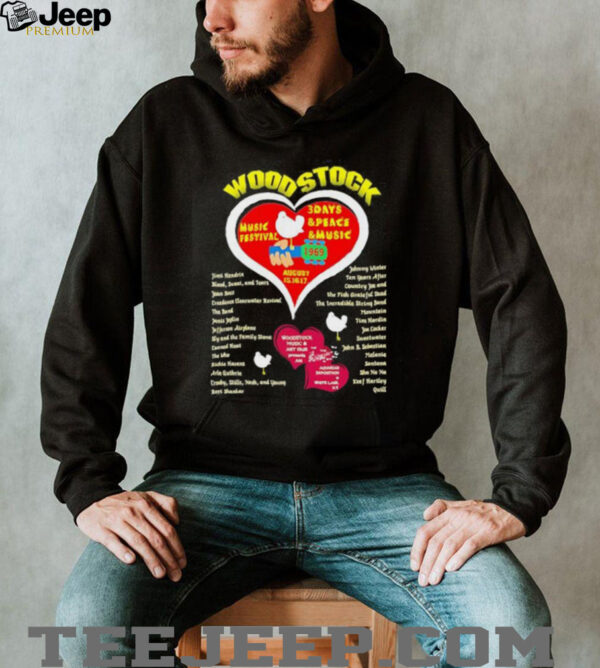 Wood stock music festival 3 days and peace and music shirt