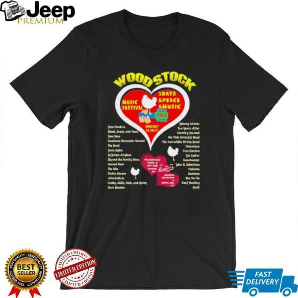 Wood stock music festival 3 days and peace and music shirt