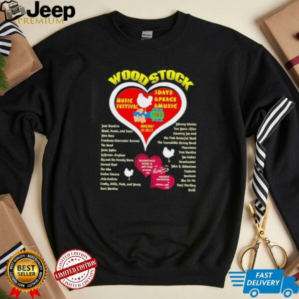 Wood stock music festival 3 days and peace and music shirt