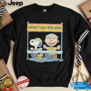 Worry Less Run More Snoopy Woodstock and Charlie Brown shirt