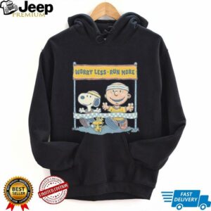 Worry Less Run More Snoopy Woodstock and Charlie Brown shirt