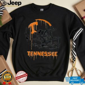 Youth Vive La Fete Heather Gray Tennessee Volunteers Dripping Football Helmet T Shirt2
