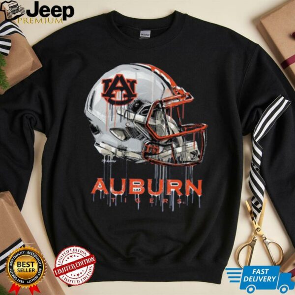 Youth Vive La Fete Navy Auburn Tigers Dripping Football Helmet T Shirt