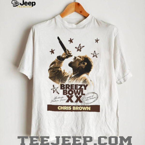 Chris Brown Breezy Bowl XX Tour 2 sided 20 years of Chris Brown shirt