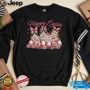 muJOuVZ3 Cat Bunny Kids Women Happy Easter Kitty Rabbit Long Sleeve T Shirt1