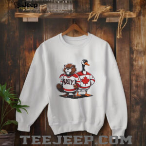 sM4VzPlP Nasty Canadians Beaver and Canada Goose in Canada Hockey shirt4
