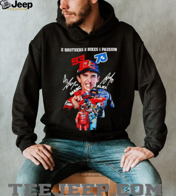 2 brothers 2 bike 1 passion Marc Marquez x Alex Marquez signatures shirt