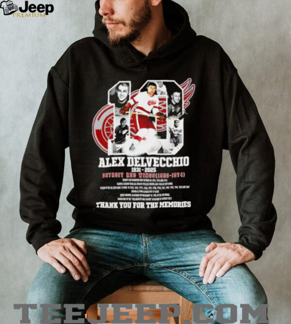 Alex Delvecchio 1931 2025 Detroit Red Wings thank you for the memories shirt