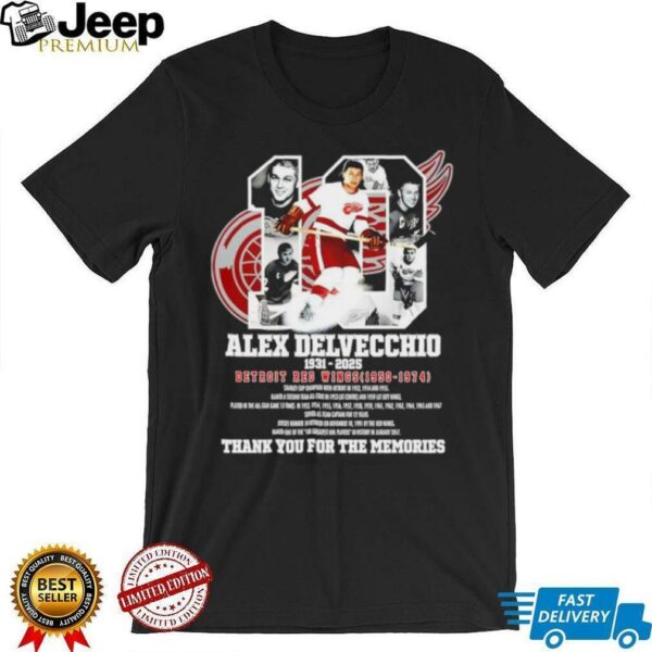 Alex Delvecchio 1931 2025 Detroit Red Wings thank you for the memories shirt