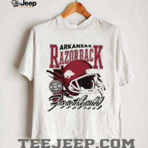 Arkansas Razorbacks hit that line varsity helmet shirt