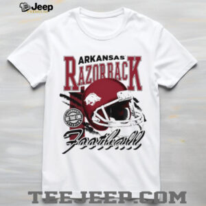 Arkansas Razorbacks hit that line varsity helmet shirt