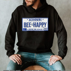 BEE Happy Missouri License Plate Cute Bee Graphic Design