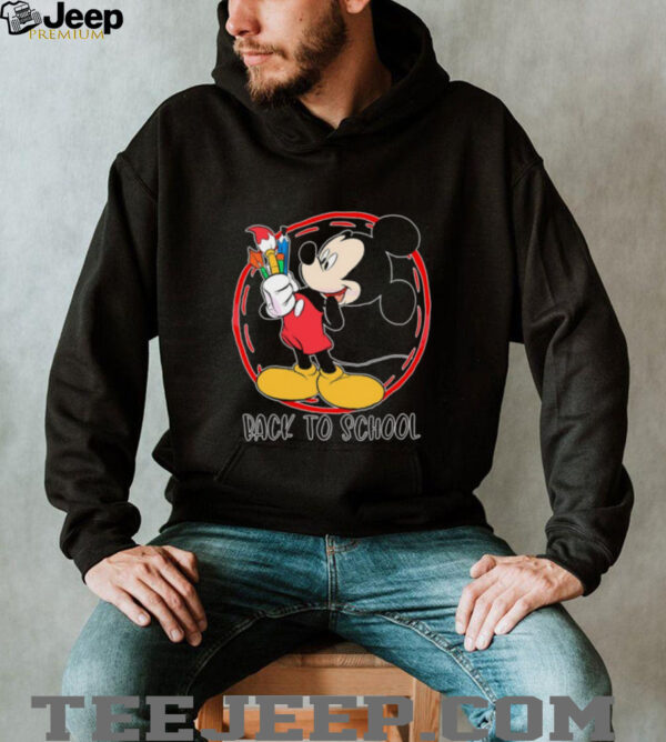 Back to school Mickey Mouse paintbrush art shirt