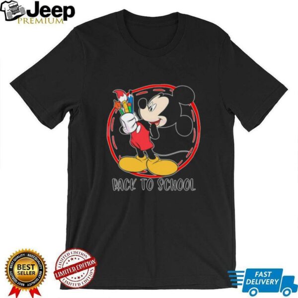 Back to school Mickey Mouse paintbrush art shirt