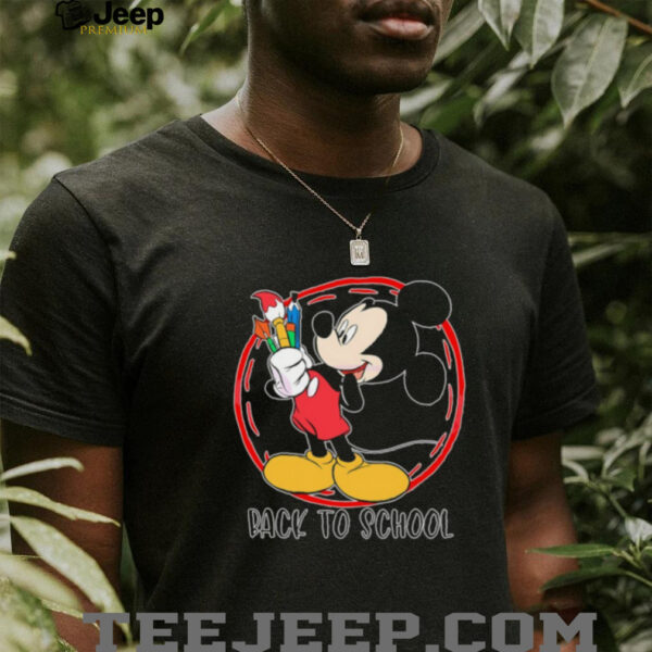 Back to school Mickey Mouse paintbrush art shirt