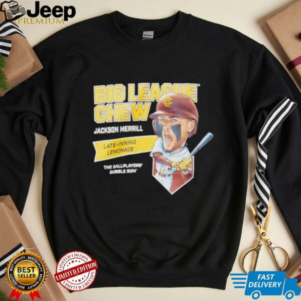 Big League Chew Jackson Merrill Late inning Lemonade The Ballplayers Bubble Gum shirt