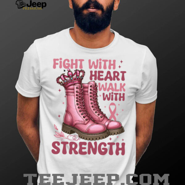 Breast Cancer Boots Pink Ribbon October Awareness Month Walk Pullover Shirt