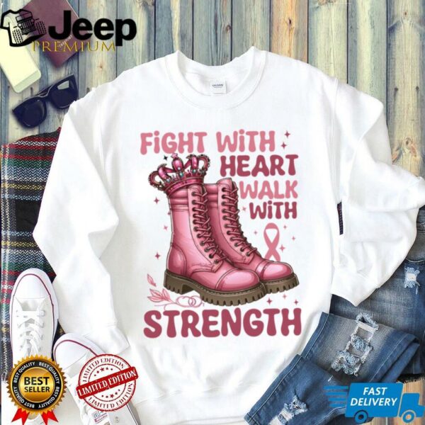 Breast Cancer Boots Pink Ribbon October Awareness Month Walk Pullover Shirt