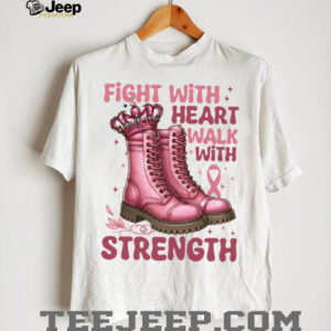 Breast Cancer Boots Pink Ribbon October Awareness Month Walk Pullover Shirt