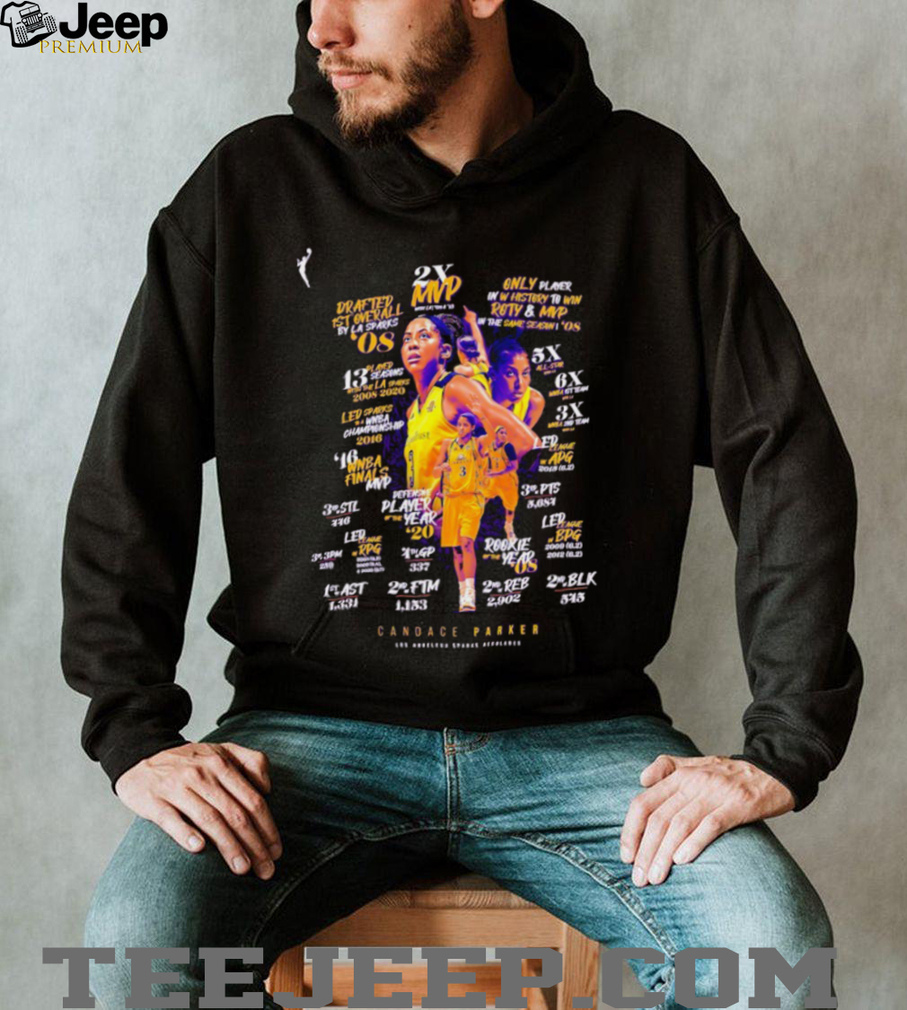 Back view of the Candace Parker Los Angeles Sparks 2X MVP shirt