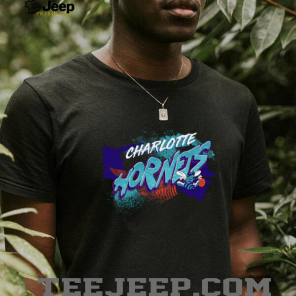 Charlotte Hornets Hardwood Classics Graffiti Tee Gray