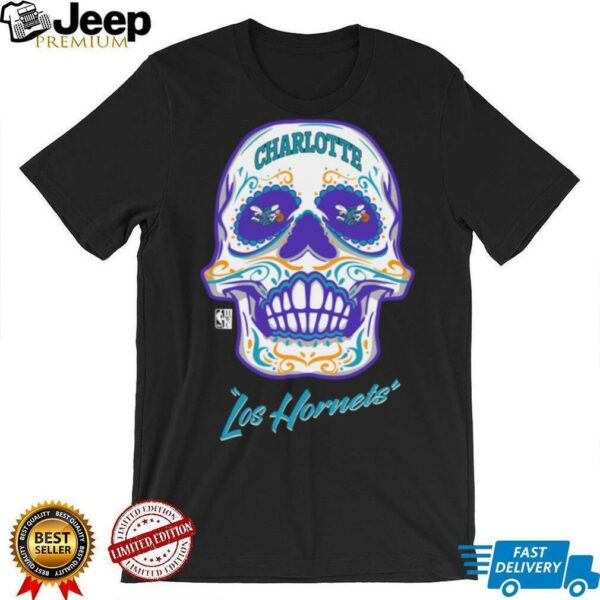 Charlotte Hornets Mitchell & Ness Hardwood Classics Sugar Skull Hometown Shirt